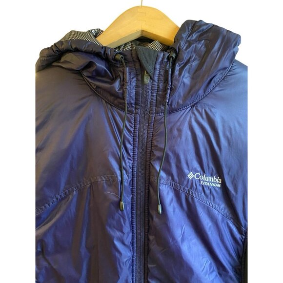 COLUMBIA OMNI HEAT WOMENS PURPLE AND BLACK HOODED JACKET SZ XL - Picture 2 of 7